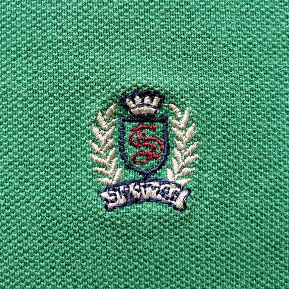 Vintage Polo Shirt Mens XL Kelly Green Short Sleeve Cotton Preppy Golf Siegfried - Picture 5 of 12